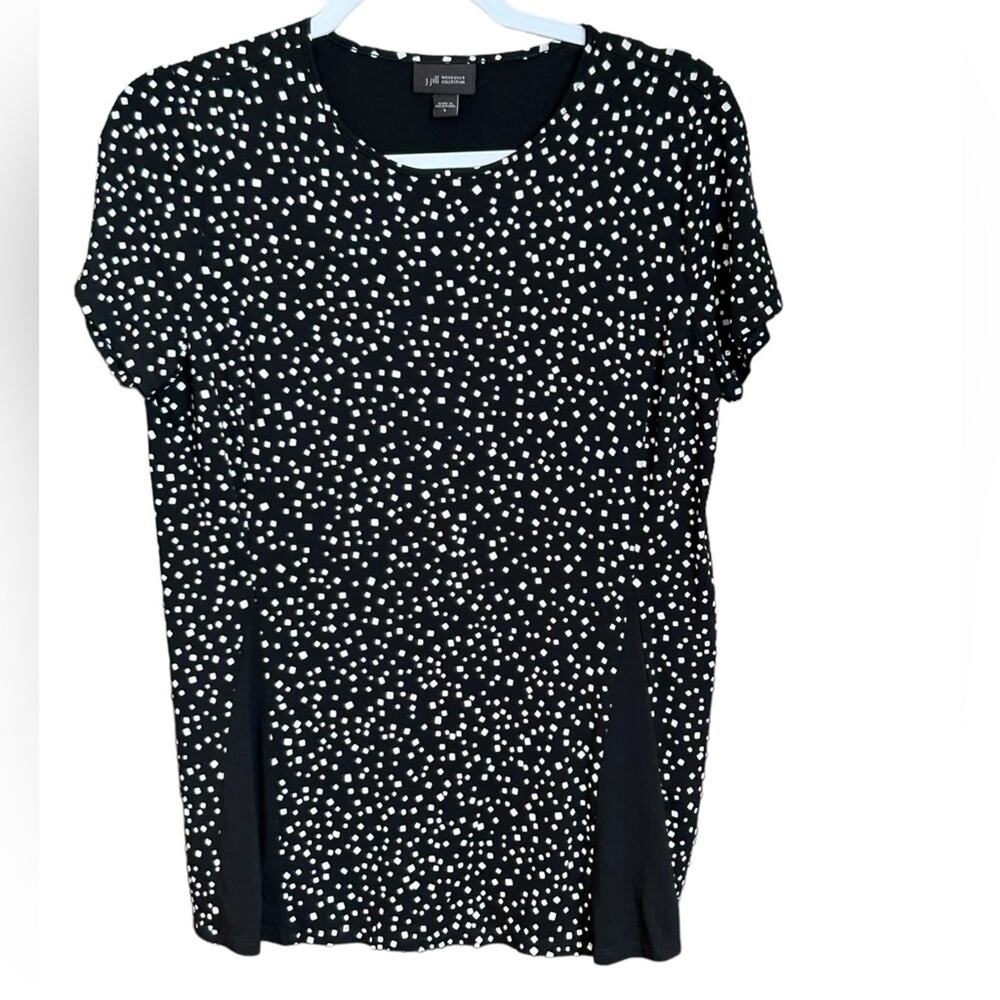 J. Jill Wearever Black and White Peplum Knit Top - Size S